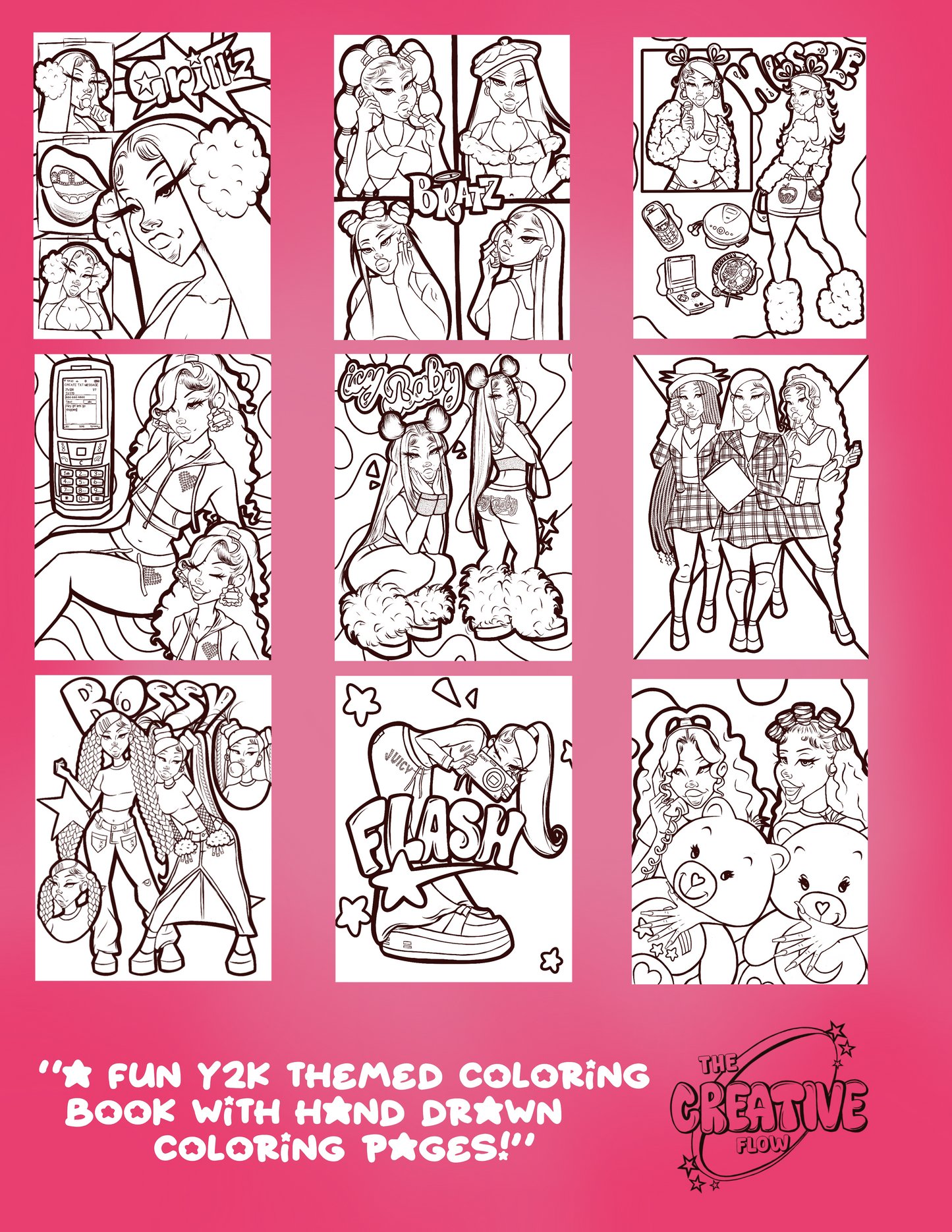 Color & Flow Coloring Book (Y2K Edition )
