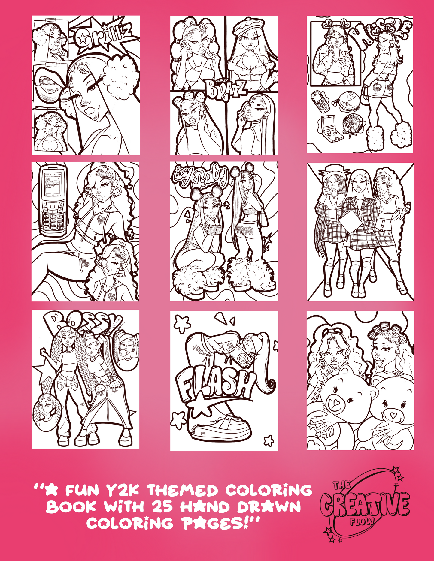 Color & Flow Coloring Book (Y2K Edition 1)